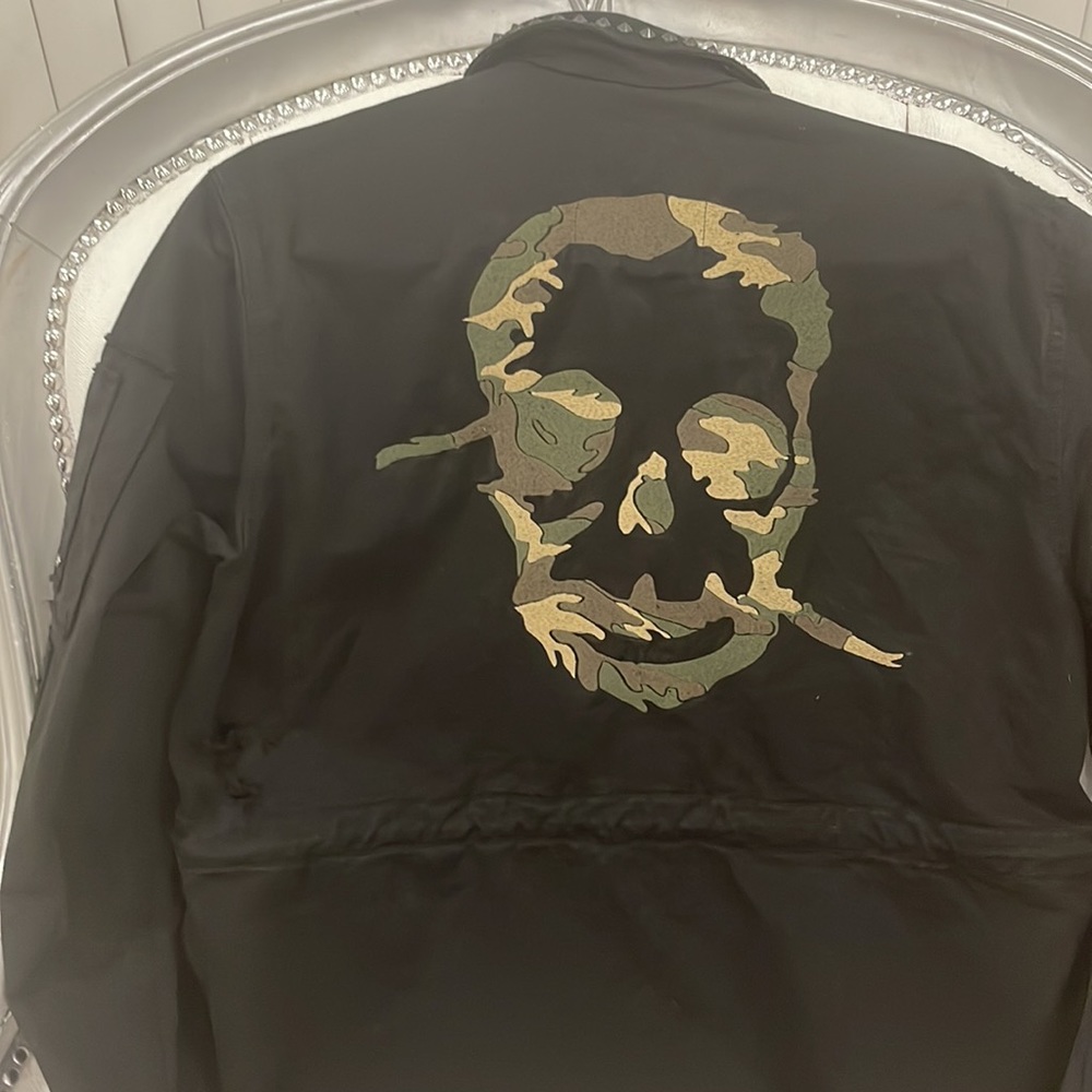Zadig & Voltaire Men’s Skull Camouflage Studded Utility Jacket
